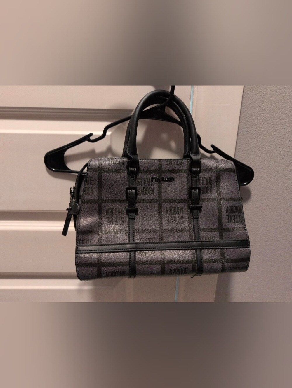 Steve Madden Gray Logo Pattern Satchel
